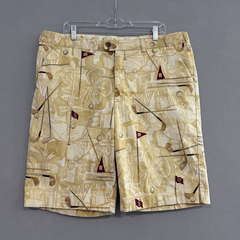 Loudmouth Golf Shorts Mens 40 Beige Golfing Chino Stretch Performance Preppy